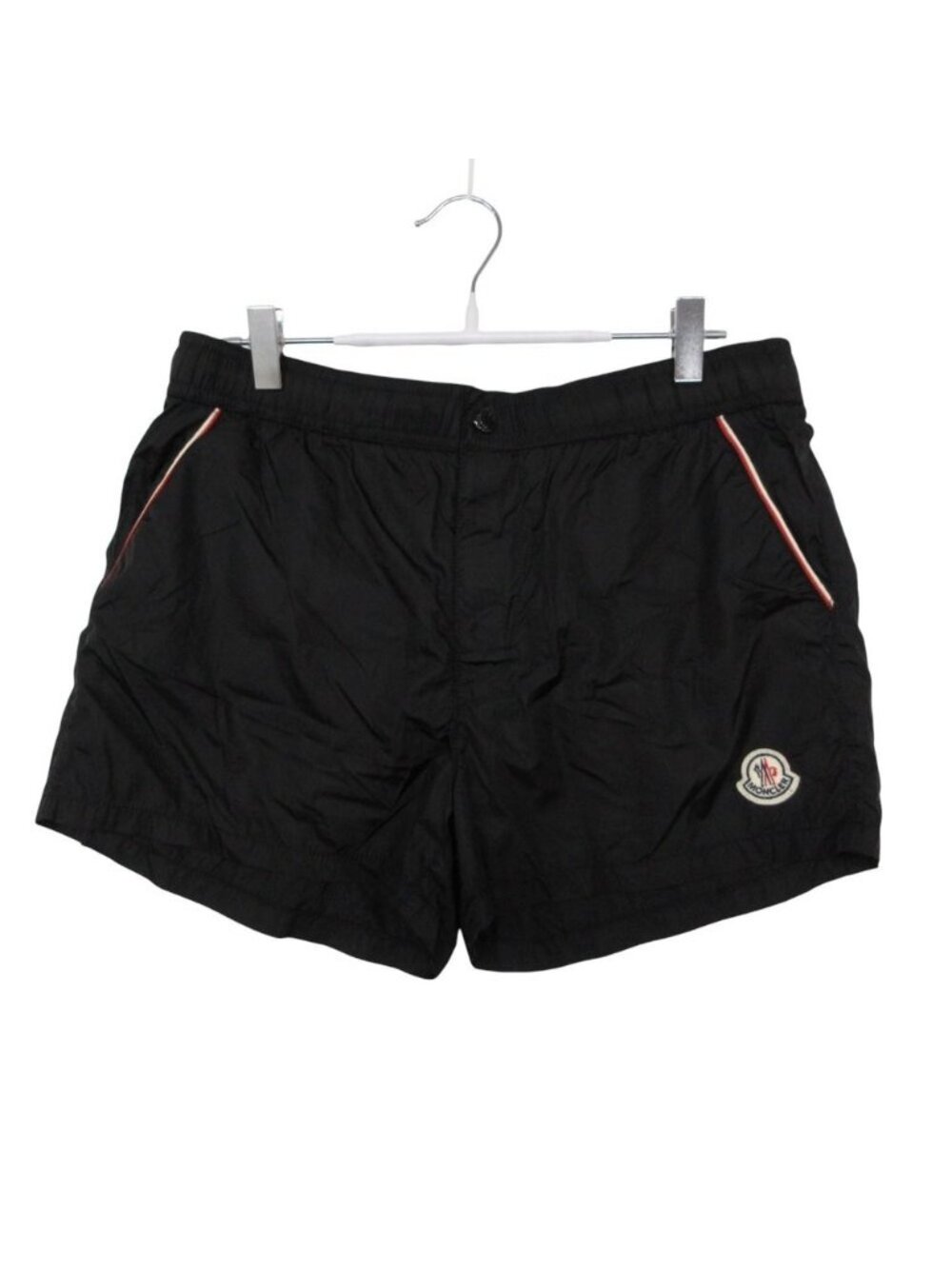 Moncler Shorts Boxer Mare Swim Trunks Logo Elastic Waist Velcro Black MM